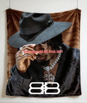 Balenciaga Hip-Hop Portrait Flannel Sofa Throw Blanket for Wall Decor BA079